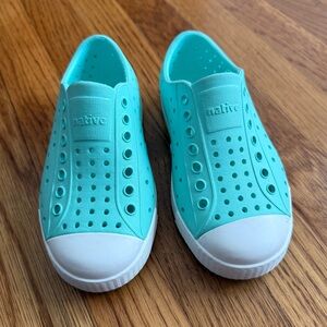 Native mint green slip on play washable shoes 10